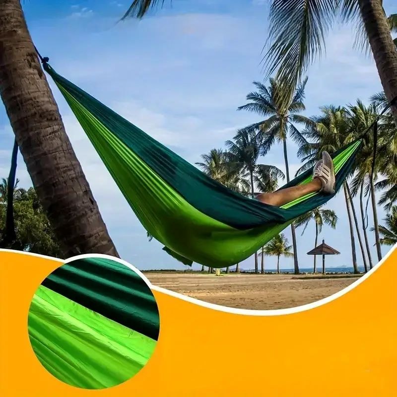 Portable Outdoor Camping Hammock Anti Rollover Double Hammock for Beach Backyard Hiking and Courtyard Adventures