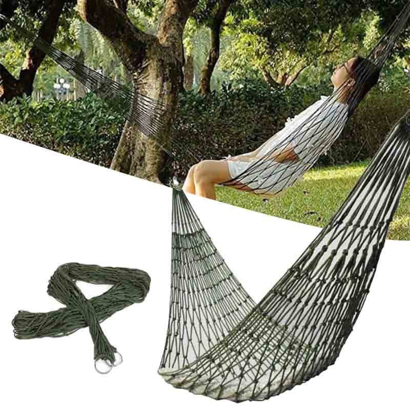 Portable Outdoor Sport Hammock Mesh Net Camping Hammock for Garden Beach Yard and Travel