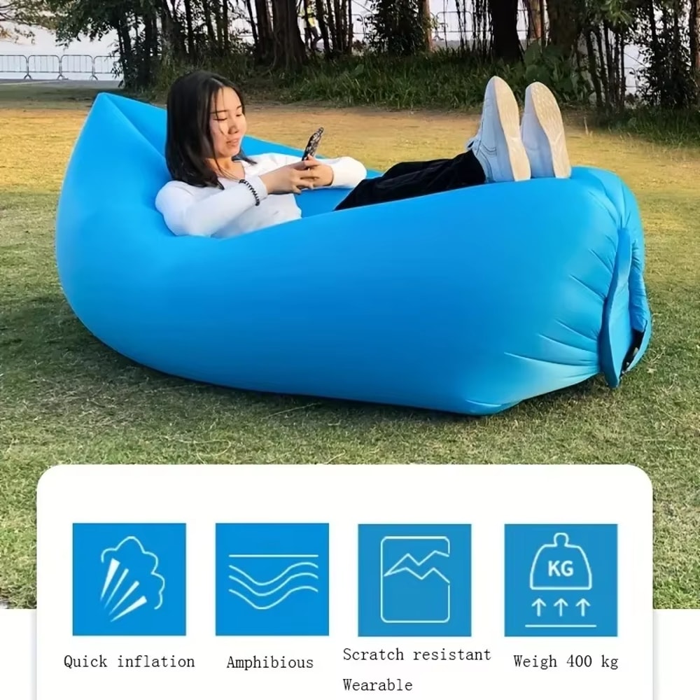 Recliner Air Lazy Inflatable Sofa Bag Portable Outdoor Camping Lounge Chair for Music Festivals and Relaxation