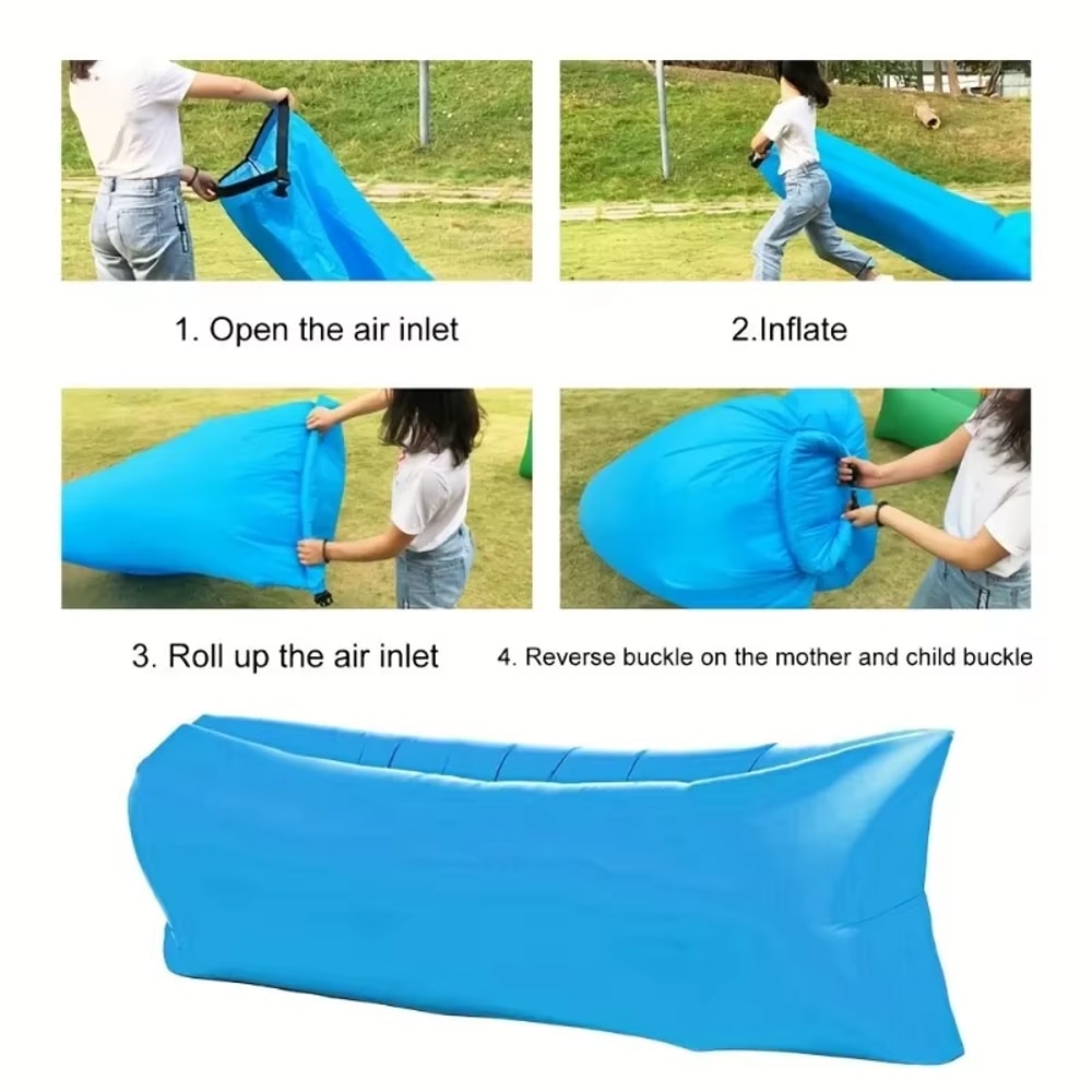 Recliner Air Lazy Inflatable Sofa Bag Portable Outdoor Camping Lounge Chair for Music Festivals and Relaxation