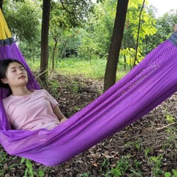 portable nylon parachute fabric hammock for outdoor camping hiking and garden
