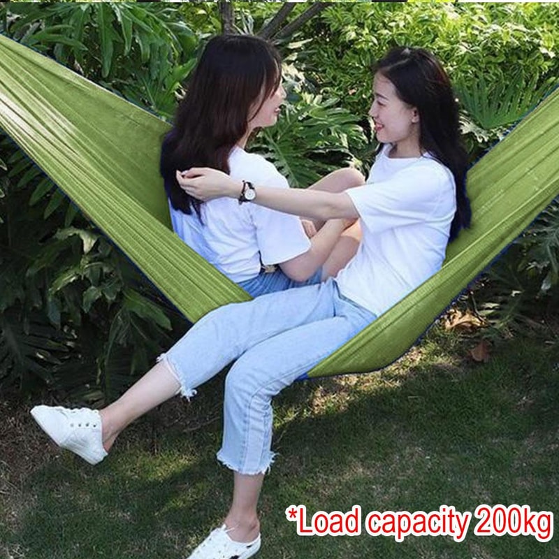 Portable Nylon Parachute Fabric Hammock For Outdoor Camping Hiking And Garden 2