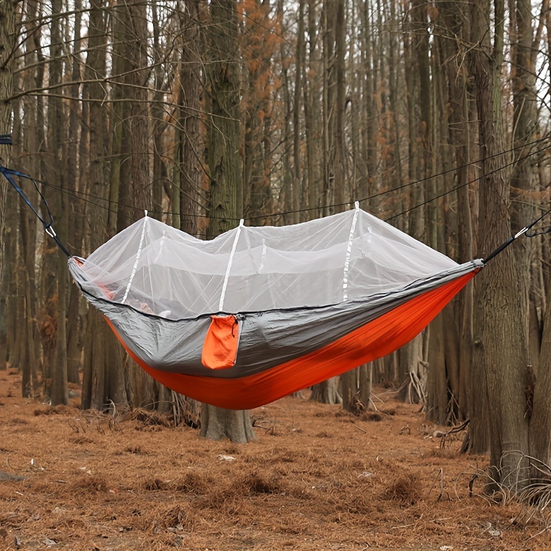 Double Hammock With Mosquito Net Anti Rollover Outdoor Hammock For Adults And Kids 4
