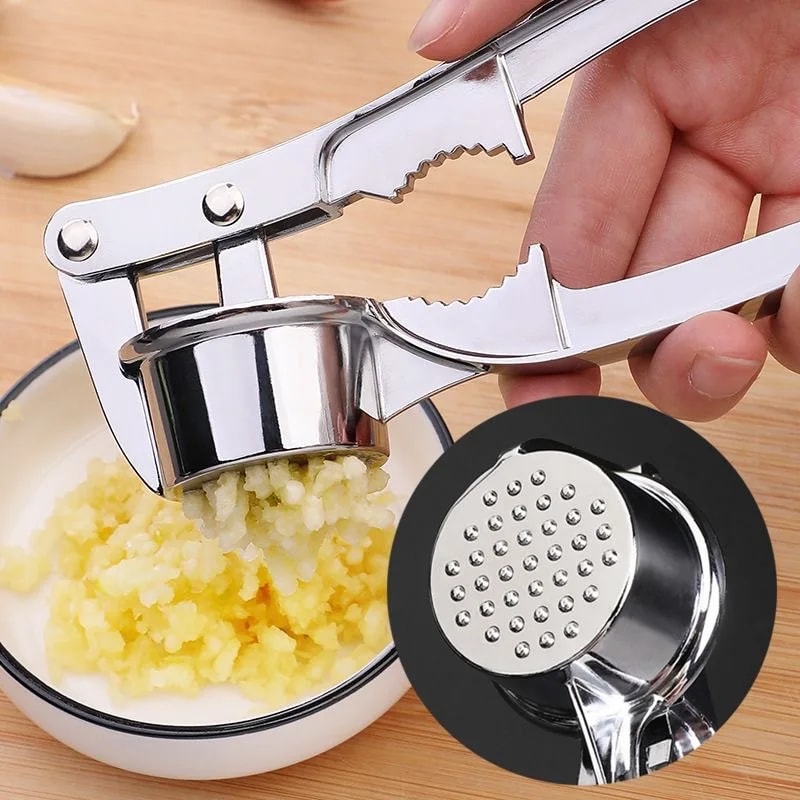 Stainless Steel Garlic Press Ginger Crusher Multi Function Manual Pull Tool 0