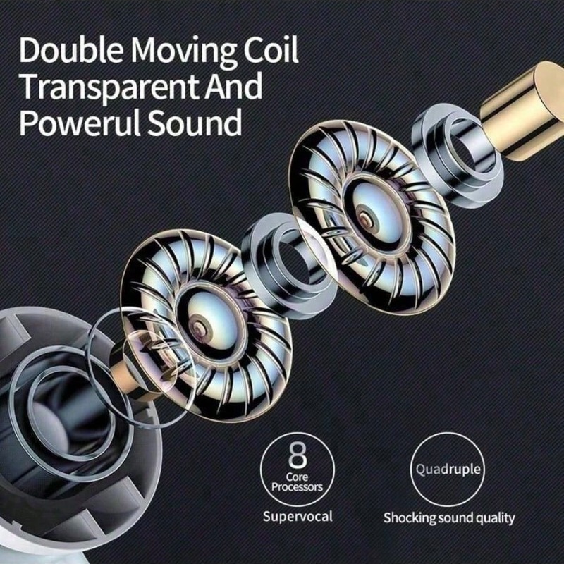 Wireless Earphones with Dual Ear In Ear Design Ultra Long Standby, Running Bass, Sports Earbuds with Mic for Music