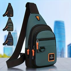 mens casual crossbody sling bag for running cycling travel & sports small nylon shoulder pouch with phone holder