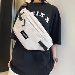 unisex waist bag for travel & photography single layer zipper pouch for students