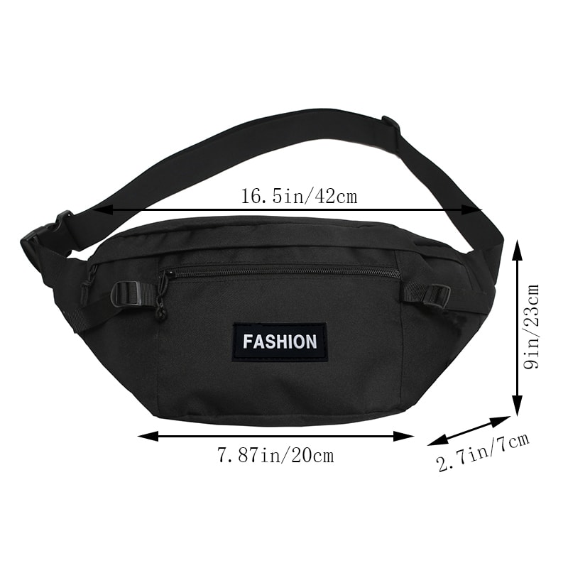 Unisex Waist Bag for Travel & Photography Single Layer Zipper Pouch for Students