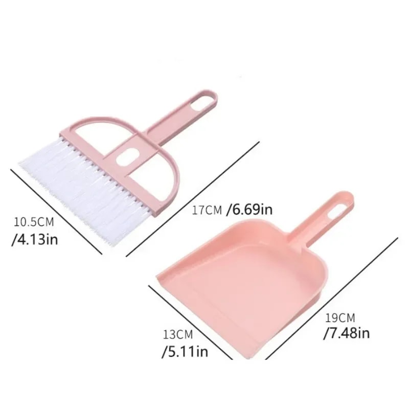 Mini Desktop Sweep Cleaning Brush Set Keyboard & Pet Dustpan Broom for Home Office and Pet Care