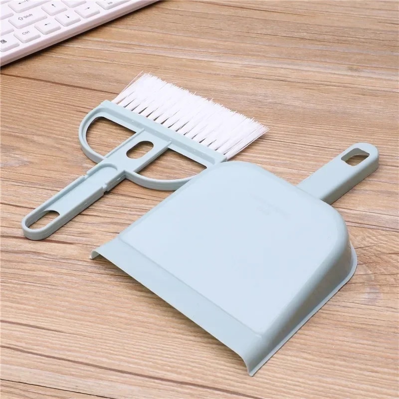 Mini Desktop Sweep Cleaning Brush Set Keyboard & Pet Dustpan Broom for Home Office and Pet Care