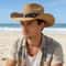 Vintage Western Straw Cowboy Hat for Men & Women Wide Brim Sun Protection & Stylish Outdoor Accessory