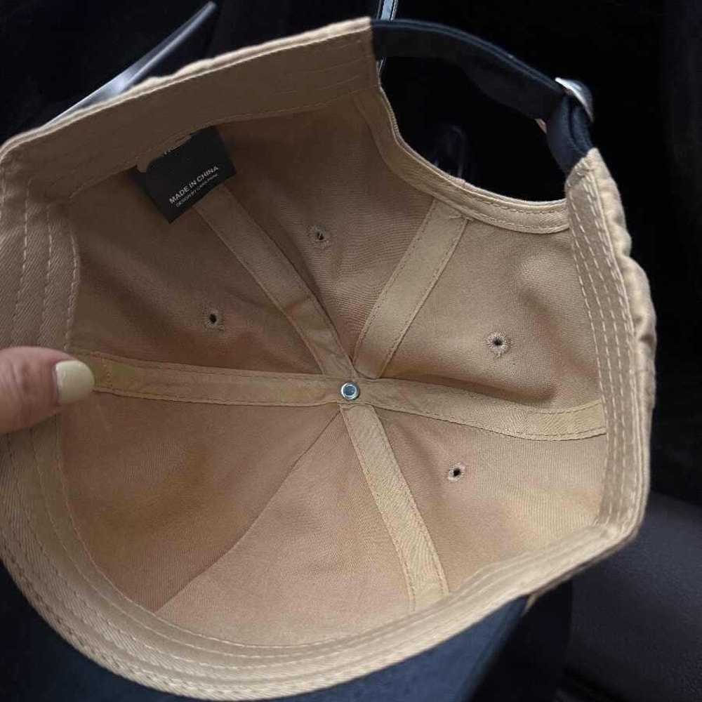 American Retro Color Block Baseball Cap With Letter Embroidery Unisex Sun Protection Hat 0