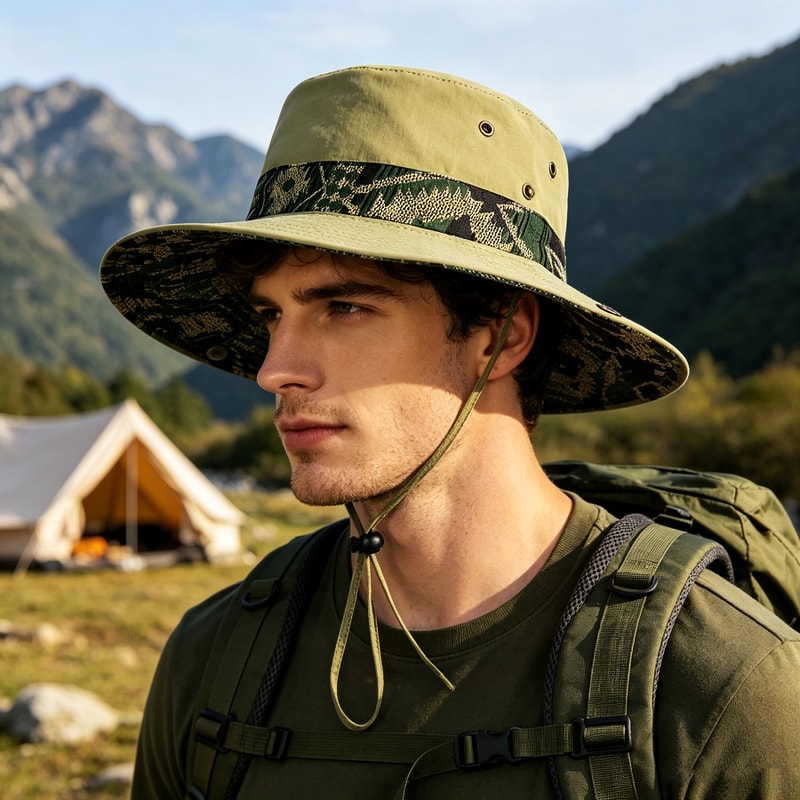 Premium Wide Brim Sun Hat for Men & Women Breathable Outdoor Hiking & Fishing Protection with Foldable Design