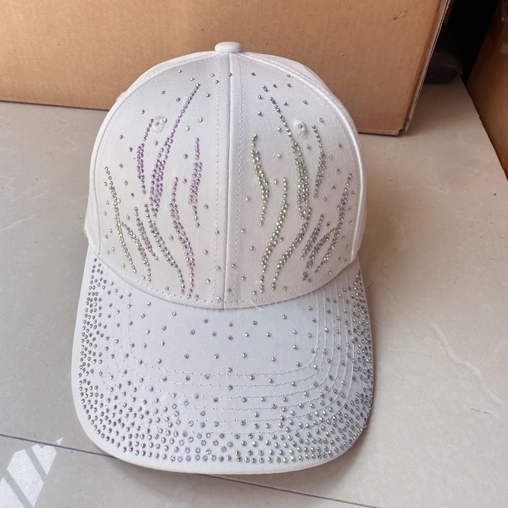Luxurious Rhinestone Baseball Cap Stylish Bling Sun Hat With Adjustable Sunshade For Breathable Sum 6