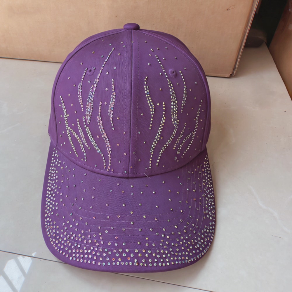 Luxurious Rhinestone Baseball Cap Stylish Bling Sun Hat With Adjustable Sunshade For Breathable Sum 8