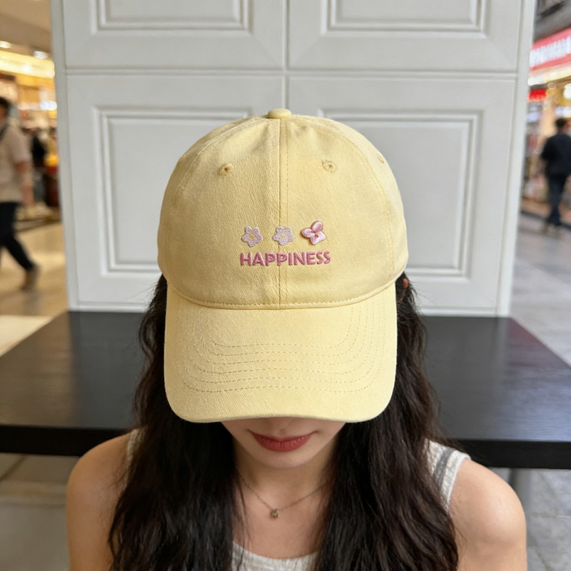 Macaron Floral Baseball Cap Soft Face Slimming Hat For Daily Wear 0