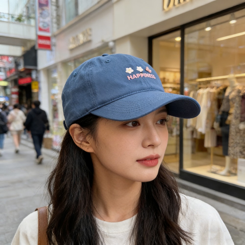 Macaron Floral Baseball Cap Soft Face Slimming Hat For Daily Wear 3
