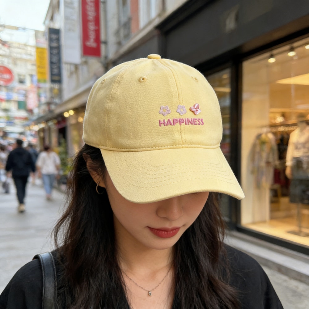Macaron Floral Baseball Cap Soft Face Slimming Hat For Daily Wear 5