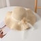 Elegant Straw Sun Hat With Floral Mesh Wide Brim Foldable Sun Protection Beach Hat For Women 6