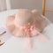Elegant Straw Sun Hat With Floral Mesh Wide Brim Foldable Sun Protection Beach Hat For Women 8