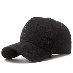 luxury rhinestone baseball cap with sparkle letter accent rhinestone baseball cap streetwear style