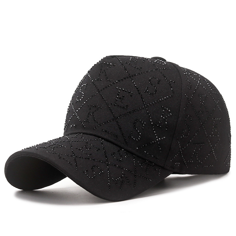 Luxury Rhinestone Baseball Cap With Sparkle Letter Accent Rhinestone Baseball Cap Streetwear Style 0