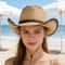 Breathable Straw Cowboy Hat With Adjustable Windproof Strap Sun Protection Outdoor Hat 2