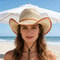 Breathable Straw Cowboy Hat With Adjustable Windproof Strap Sun Protection Outdoor Hat 4