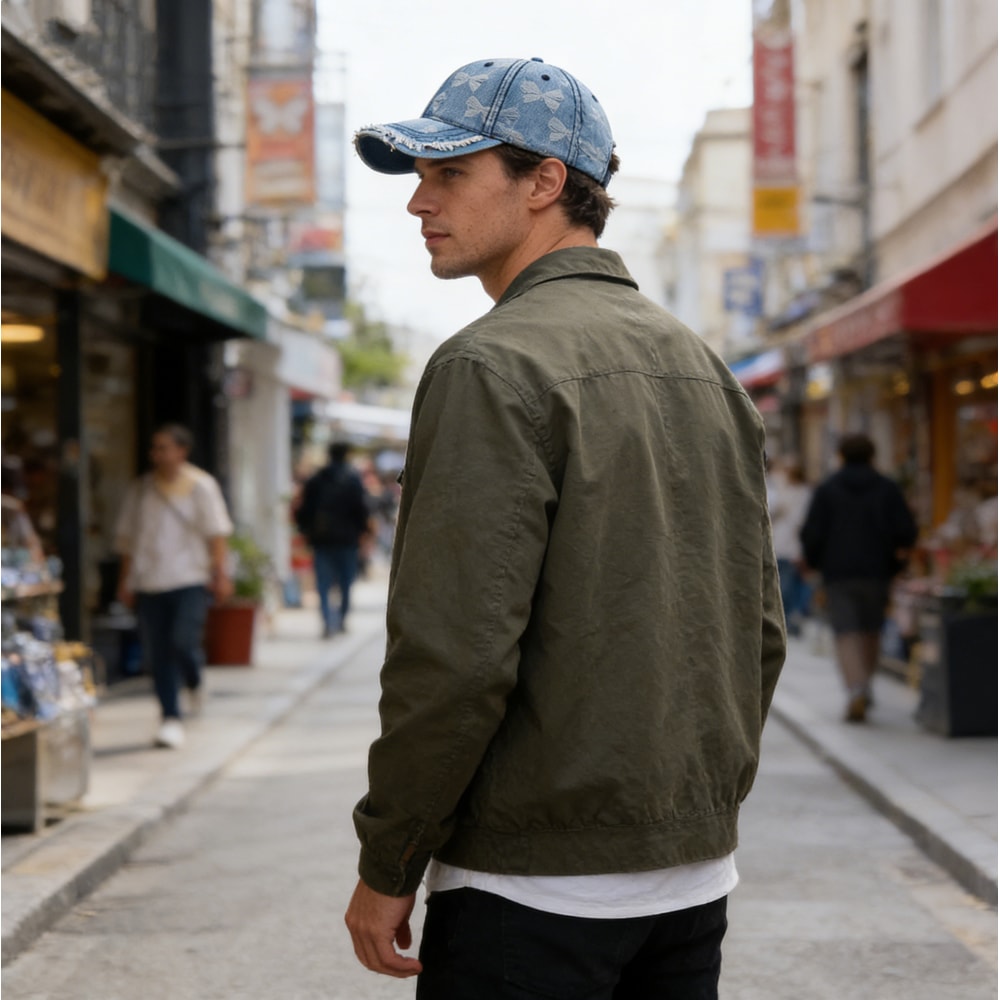 Vintage Denim Baseball Cap With Bowknot Face Slimming Unisex Hat 2