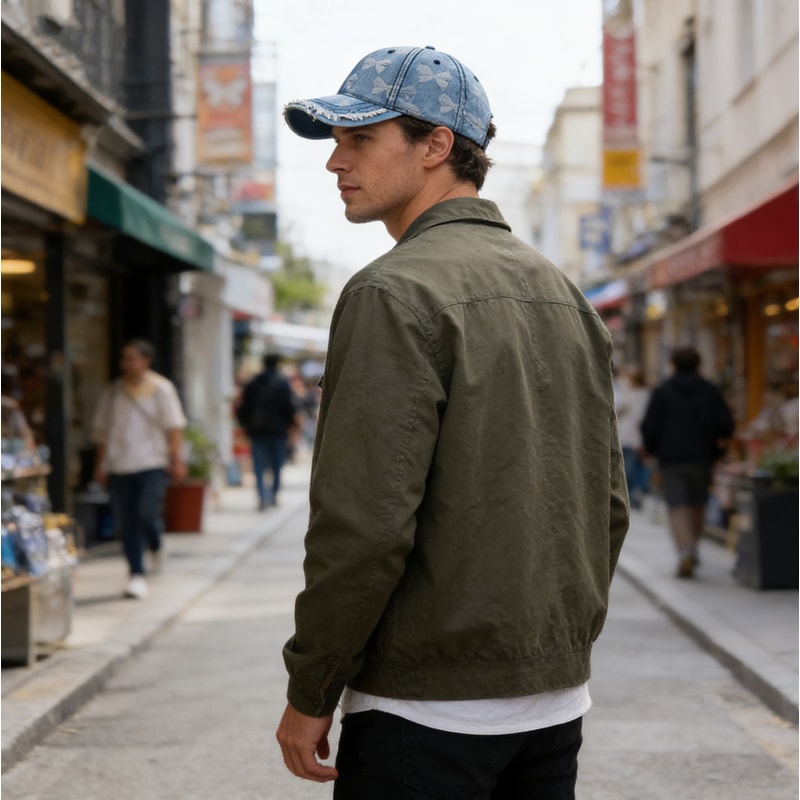 Vintage Denim Baseball Cap With Bowknot Face Slimming Unisex Hat 2