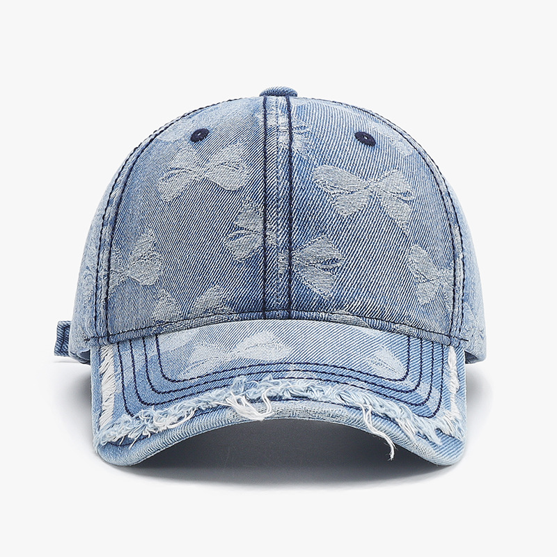 Vintage Denim Baseball Cap With Bowknot Face Slimming Unisex Hat 4