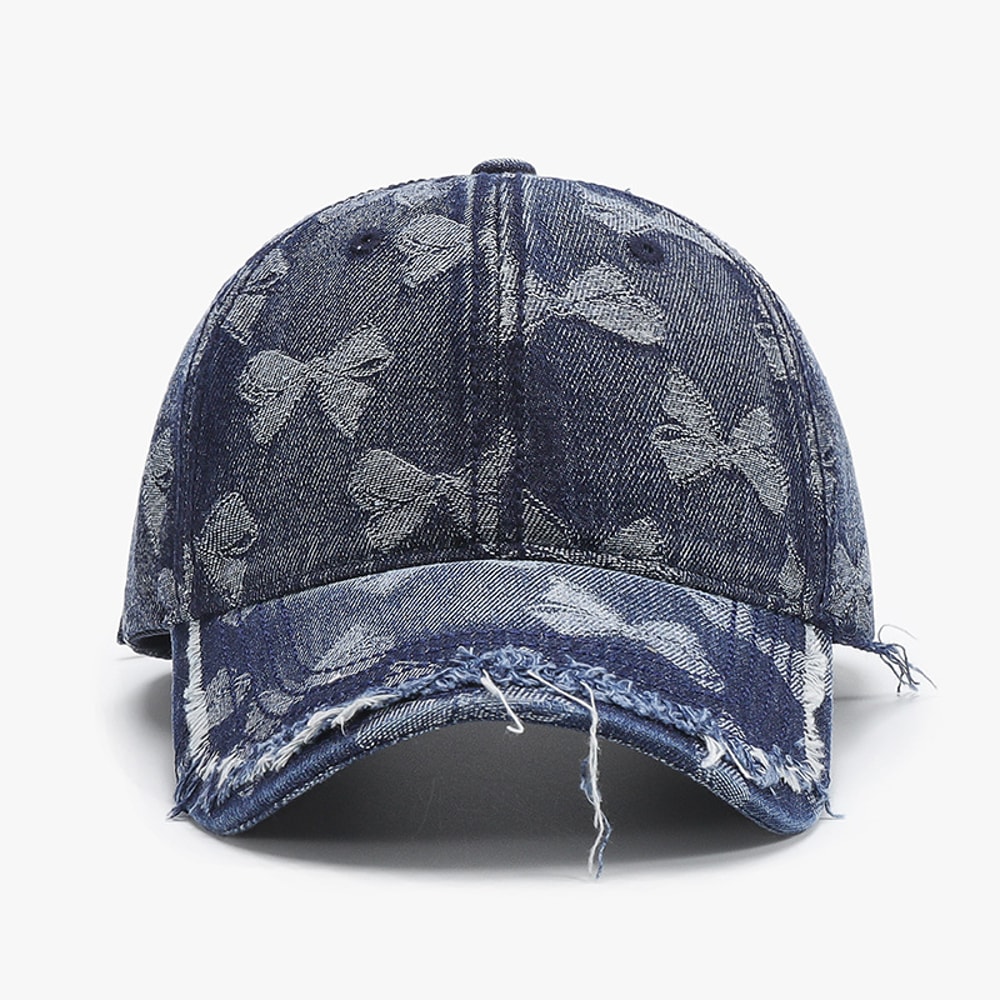 Vintage Denim Baseball Cap With Bowknot Face Slimming Unisex Hat 5