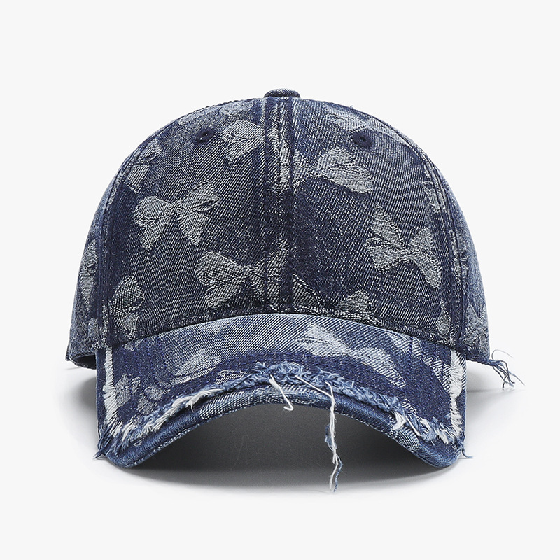 Vintage Denim Baseball Cap With Bowknot Face Slimming Unisex Hat 5