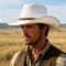 Unisex Wide Brim Straw Cowboy Hat for Outdoor Sun Protection