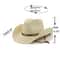 Unisex Wide Brim Straw Cowboy Hat for Outdoor Sun Protection