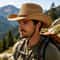 Unisex Wide Brim Straw Cowboy Hat for Outdoor Sun Protection