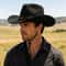 Unisex Wide Brim Straw Cowboy Hat for Outdoor Sun Protection