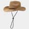 Unisex Wide Brim Straw Cowboy Hat for Outdoor Sun Protection