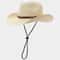 Unisex Wide Brim Straw Cowboy Hat for Outdoor Sun Protection