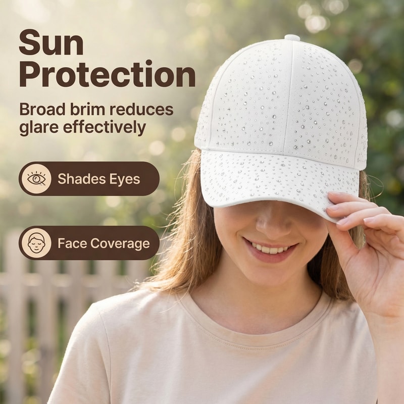 Rhinestone Baseball Cap Unisex Sun Protection Hat Adjustable 3