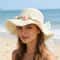 French Style Retro Lace Straw Hat with Tulip Decoration Breathable Summer Beach Hat