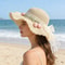 French Style Retro Lace Straw Hat with Tulip Decoration Breathable Summer Beach Hat
