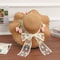 French Style Retro Lace Straw Hat with Tulip Decoration Breathable Summer Beach Hat