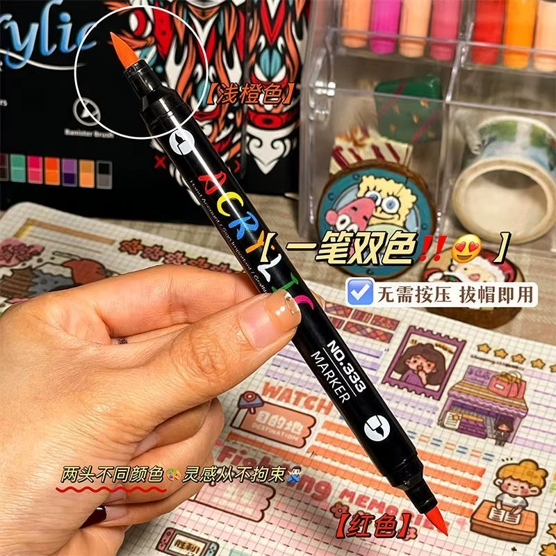 Premium Dual Tip Acrylic Paint Markers For Stone Wood Calligraphy 2