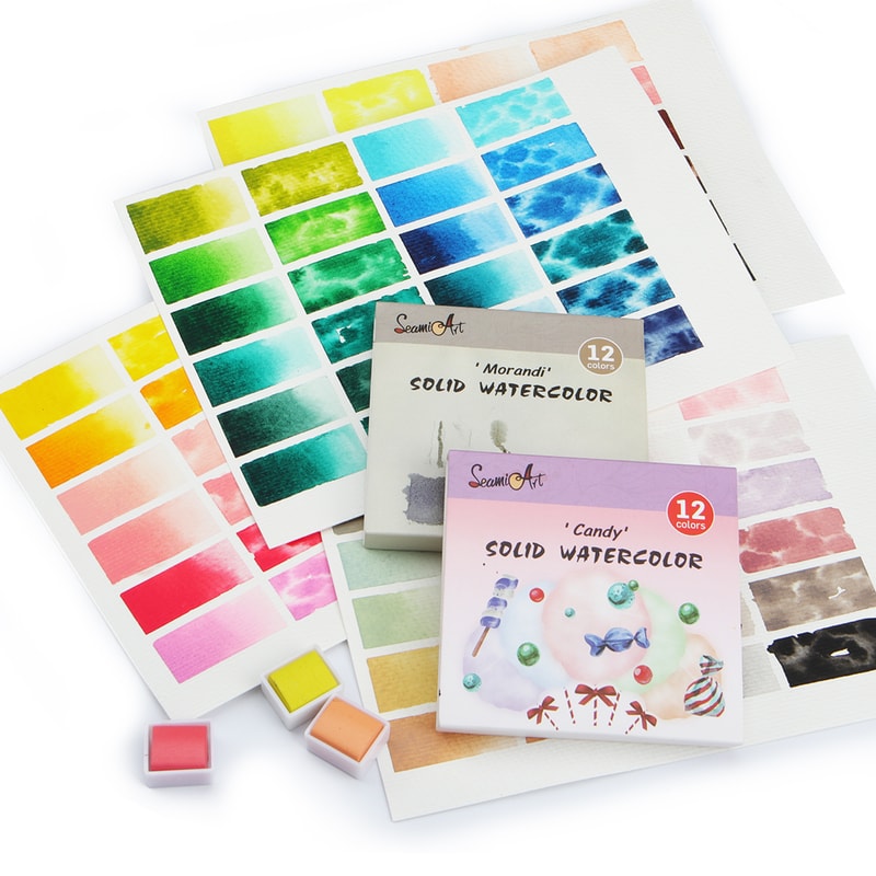 Premium Solid Watercolor Set For Artists Skin Ocean Candy Morandi Colors 2