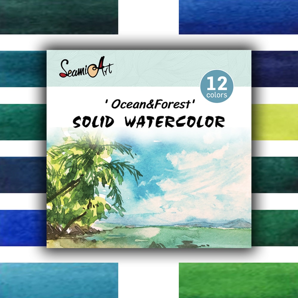 Premium Solid Watercolor Set For Artists Skin Ocean Candy Morandi Colors 5