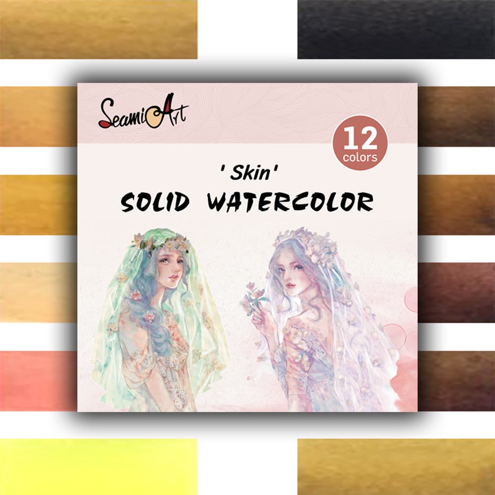 Premium Solid Watercolor Set For Artists Skin Ocean Candy Morandi Colors 6