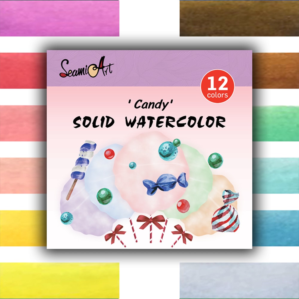 Premium Solid Watercolor Set For Artists Skin Ocean Candy Morandi Colors 7