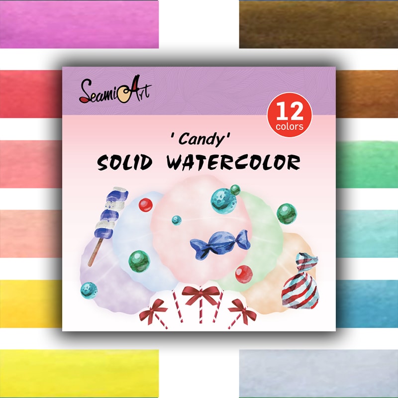 Premium Solid Watercolor Set For Artists Skin Ocean Candy Morandi Colors 7
