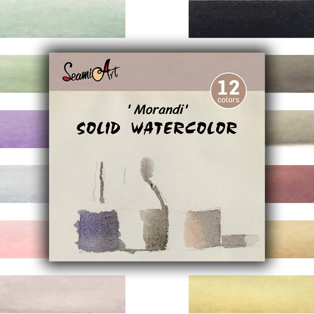Premium Solid Watercolor Set For Artists Skin Ocean Candy Morandi Colors 8